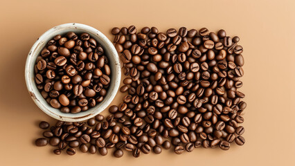 Fototapeta premium Coffee Beans in Small Bowls: A Visual Delight for Coffee Lovers