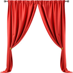 Red Velvet Curtains Open to Reveal a Black Background