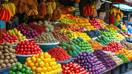 Cultural Exploration in a Bustling Asian Fruit Market: A Vibrant Journey