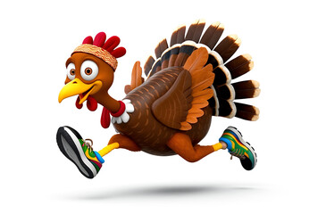 Running Turkey in Colorful Sneakers