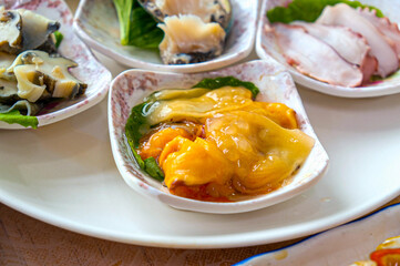 Korean raw seafood. Sea squirt