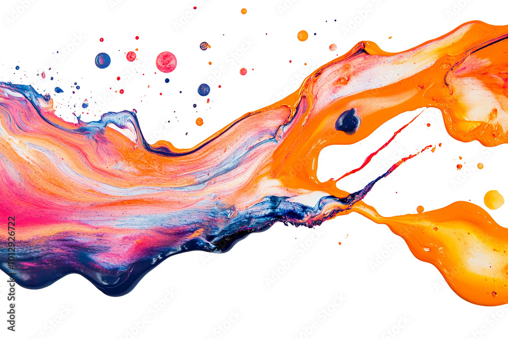 Leinwandbilder vibrant fluid colors swirl together, creating a beautiful abstract design on a transparent backgroun