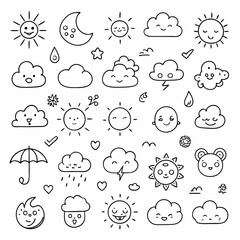 Vibrant Hand-Drawn Doodle Set: Nature, Animals & Objects Explore Our Colorful Nature Doodle Set with Hand-Drawn Animals