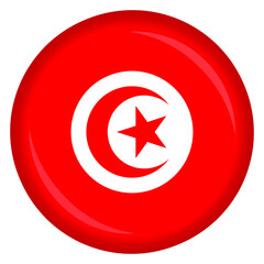 Obraz premium Tunisian national flag circle pin and badge