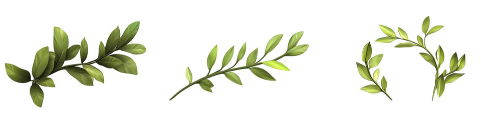 A Laurel Wreath in Cartoon Style. Isolated on a Transparent Background. Cutout PNG.