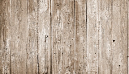 Naklejka premium Wooden Planks Weathered Texture Vertical Brown Rustic Natural Surface