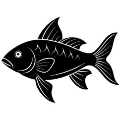 black fish on a white background