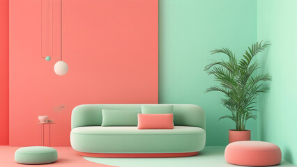 Refreshing Gradient Background: Light Coral to Pale Aqua