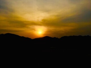 sunset over the mountains