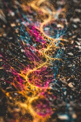 Obraz premium Abstract Photography of Colorful Streaks and Bokeh on a Dark Background