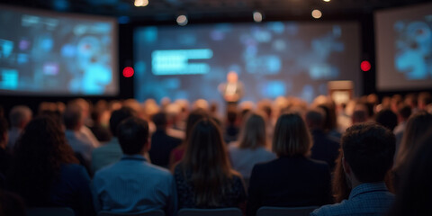 a macro view of a conference on technology ethics, showcasing a diverse group of participants engaged in global discussions about IT morality