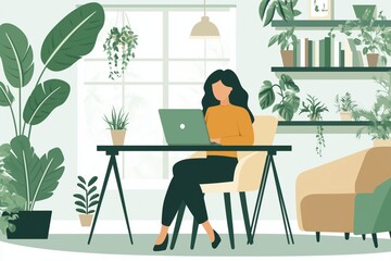 Modern Home Office with Natural Light