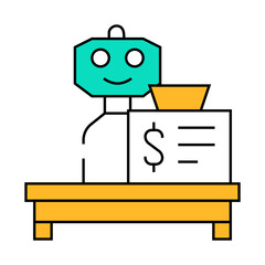 robot cashier line icon vector. robot cashier sign. isolated symbol illustration