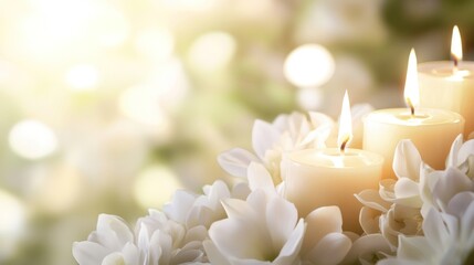Candles and White Flowers