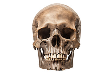 Human skull isolated on a transparent background.