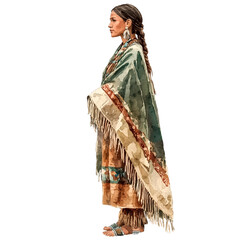 Vintage Native American Heritage Clipart Vector Illustration