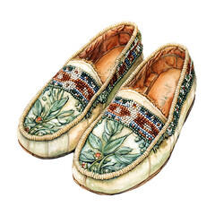 Vintage Native American Heritage Clipart Vector Illustration