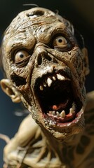 A terrifying creature with a wide open mouth and sharp teeth. AI.