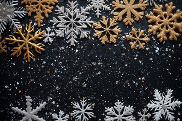 Elegant Black Holiday Background with Golden Detail