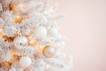 Delicate Christmas Ornaments in White and Gold