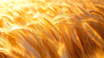 grain field and golden hour sky photo