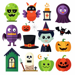 Festive Christmas Scene: Snowman, Santa, Tree, Gifts & Ornaments on White Background