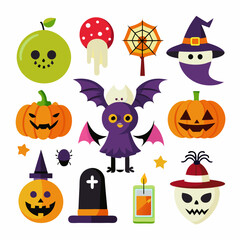 Halloween Design Elements: Spooky Vector Illustrations ' Halloween Vector Elements' Set of Halloween Design Elements - Scary Vector Illustrations"