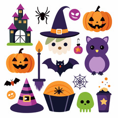 Halloween Design Elements: Spooky Vector Illustrations ' Halloween Vector Elements' Set of Halloween Design Elements - Scary Vector Illustrations