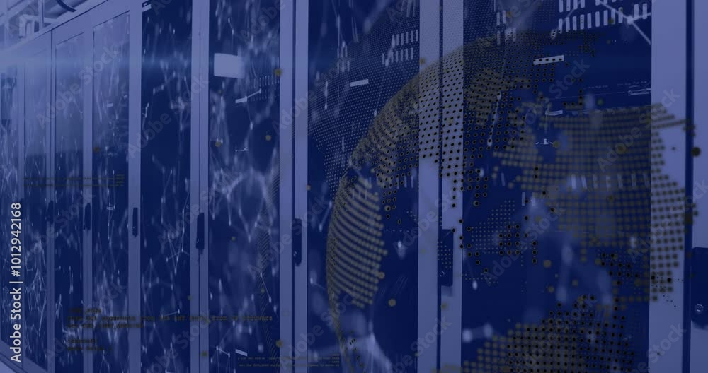 Aufkleber animation of data processing over computer servers