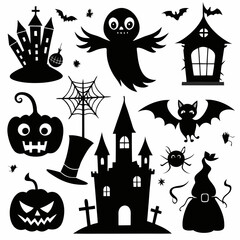 Halloween Design Elements: Spooky Vector Illustrations ' Halloween Vector Elements' Set of Halloween Design Elements - Scary Vector Illustrations"