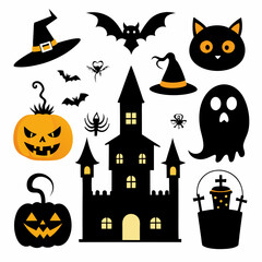 Halloween Design Elements: Spooky Vector Illustrations ' Halloween Vector Elements' Set of Halloween Design Elements - Scary Vector Illustrations
