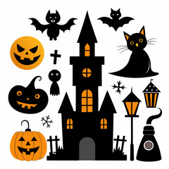 Halloween Design Elements: Spooky Vector Illustrations ' Halloween Vector Elements' Set of Halloween Design Elements - Scary Vector Illustrations"