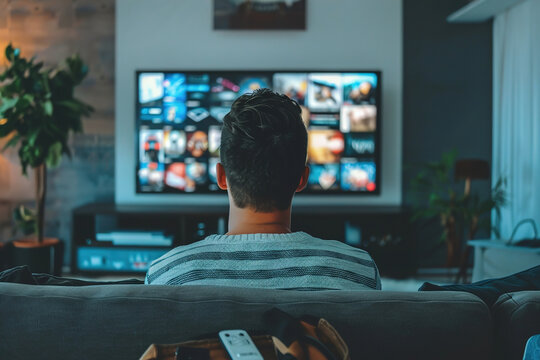 Person Watching TV or streaming – Relaxing with entertainment
