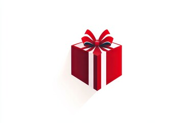 Obraz premium Logo, a graphic of a happy new year gift box in red color