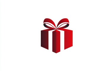 Obraz premium Logo, a graphic of a happy new year gift box in red color