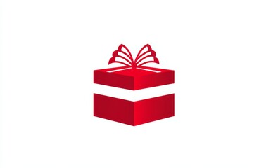 Obraz premium Logo, a graphic of a happy new year gift box in red color