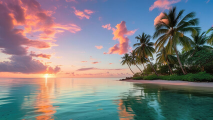 Tropical Sunset Serenity: A Beach Paradise