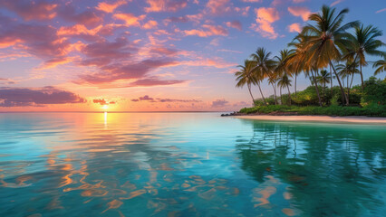 Tropical Sunset Serenity: A Beach Paradise