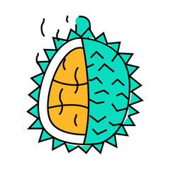 durian smell line icon vector. durian smell sign. isolated symbol illustration