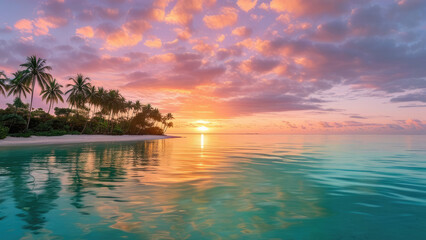 Tropical Sunset Serenity: A Beach Paradise