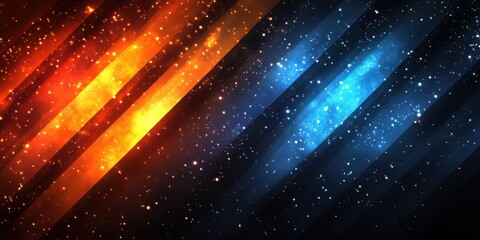 A vibrant abstract background with contrasting colors and sparkling elements.