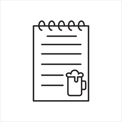 Menu icon on white background. Menu for the restaurant. Menu book sign. flat style vector template