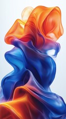 Obraz premium A vibrant abstract design featuring flowing shapes in orange and blue hues.