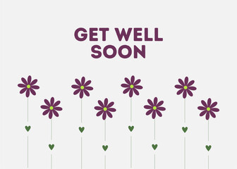 Get well soon card with flowers
