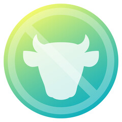 No milk and lactose sign with cow