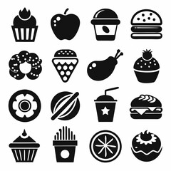 Essential Food and Drink Icon Set Collection for Professional Documents ' Enhance Your Documents with a Food and Drink Icon Set Collection' 