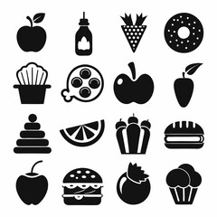 Essential Food and Drink Icon Set Collection for Professional Documents ' Enhance Your Documents with a Food and Drink Icon Set Collection' 