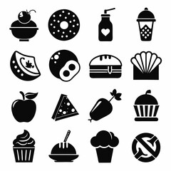 Essential Food and Drink Icon Set Collection for Professional Documents ' Enhance Your Documents with a Food and Drink Icon Set Collection' 