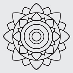 simple mandala design for coloring book, tattoo design, wall art, simple mandala art