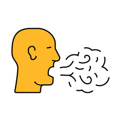 smell from mouth line icon vector. smell from mouth sign. isolated symbol illustration